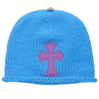 Chrome Hearts Cashmere Cross Patch Beanie Blue/Purple