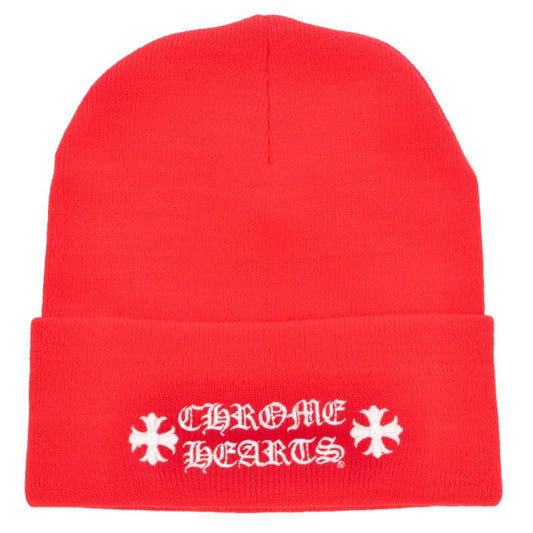 Chrome Hearts Logo Embroidered Beanie Red Size ONE SIZE