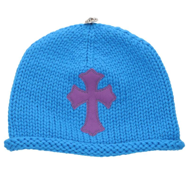 Chrome Hearts Cashmere Cross Patch Beanie Blue/Purple