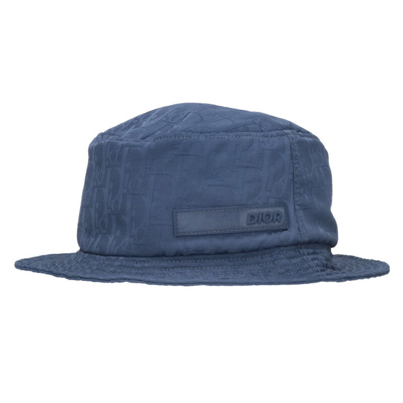 DIOR Oblique All-Over Pattern Hat Navy Size ONE SIZE