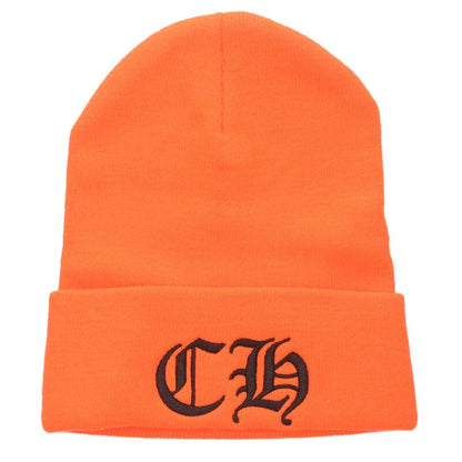 Chrome Hearts SIZE WOOL WATCH CAP Embroidered Hat Orange Size ONE