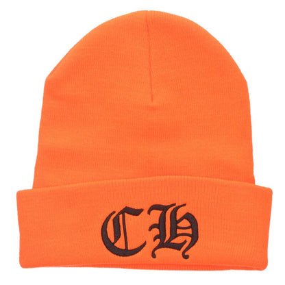 Chrome Hearts SIZE WOOL WATCH CAP Embroidered Hat Orange Size ONE