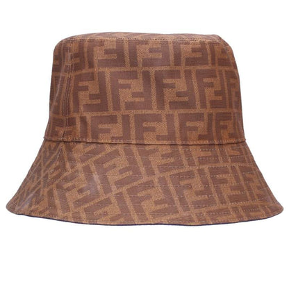 Fendi Leather Bucket Hat Brown Size L