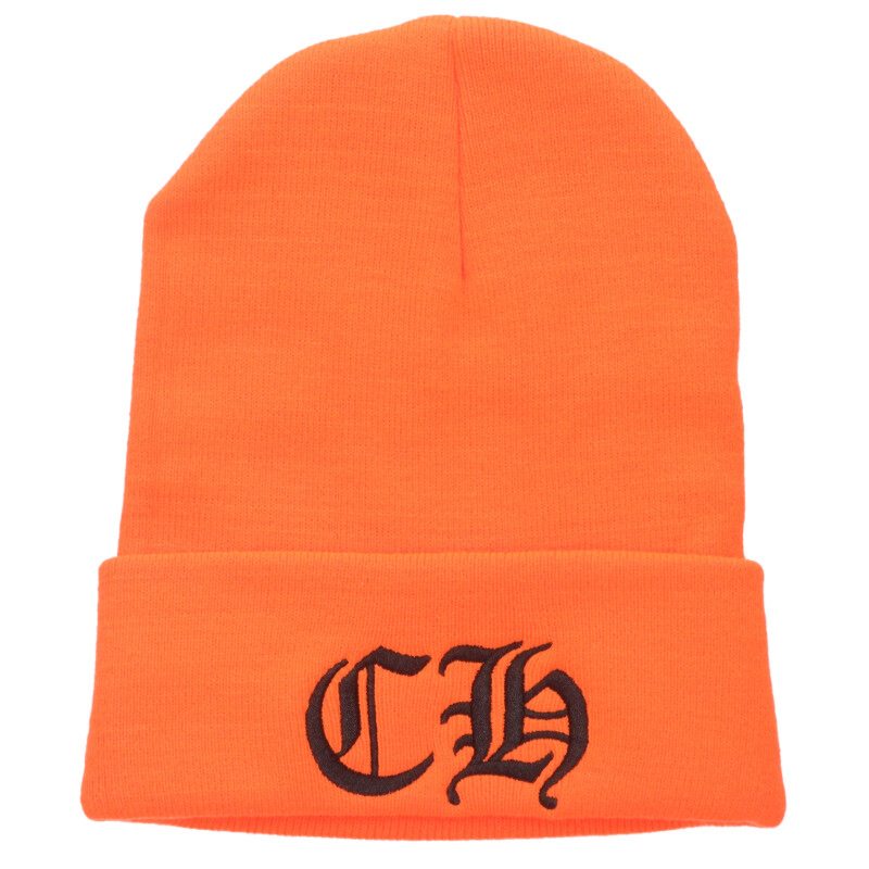 Chrome Hearts SIZE WOOL WATCH CAP Embroidered Hat Orange Size ONE