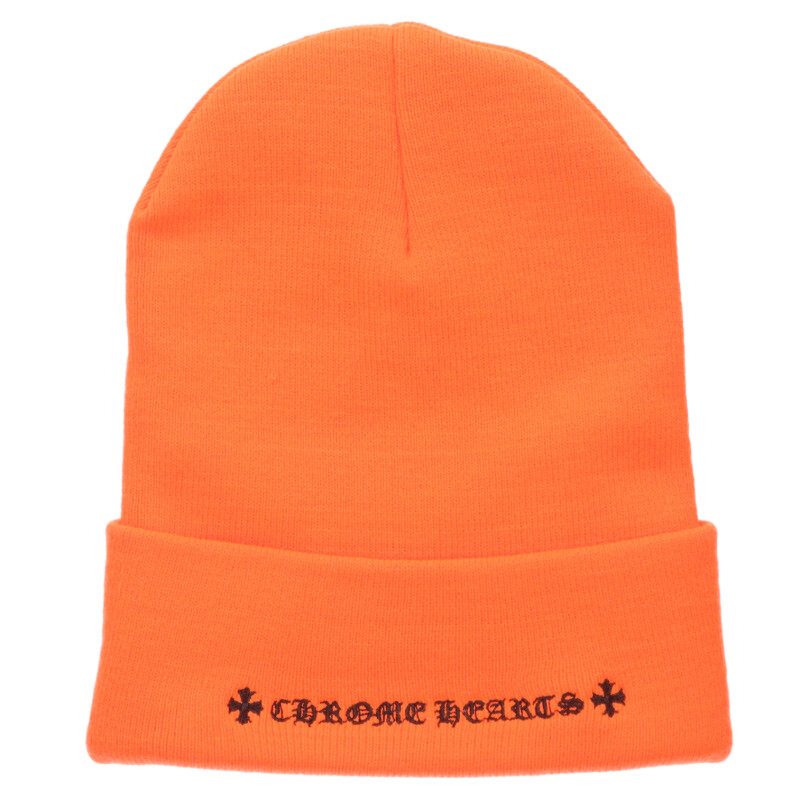 Chrome Hearts SIZE WOOL WATCH CAP Embroidered Hat Orange Size ONE
