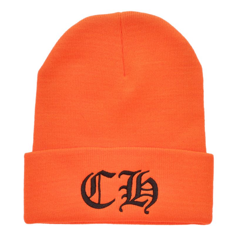Chrome Hearts SIZE WOOL WATCH CAP Logo Embroidered Hat Orange Size ONE