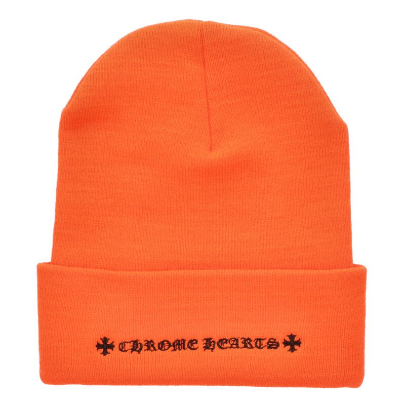 Chrome Hearts SIZE WOOL WATCH CAP Logo Embroidered Hat Orange Size ONE
