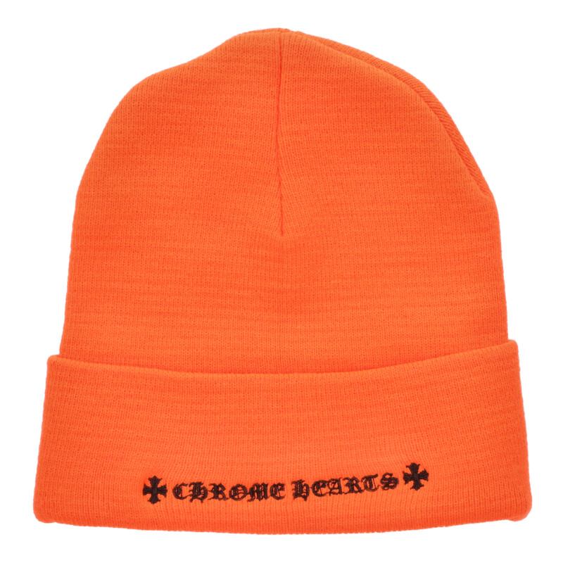 Chrome Hearts SIZE WOOL WATCH CAP Logo Embroidered Hat Orange Size ONE