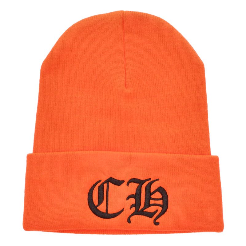 Chrome Hearts SIZE WOOL WATCH CAP Logo Embroidered Hat Orange Size ONE