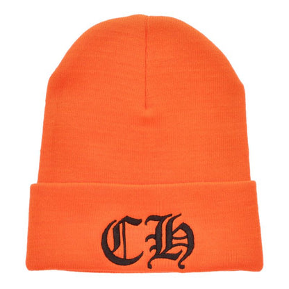 Chrome Hearts SIZE WOOL WATCH CAP Logo Embroidered Hat Orange Size ONE
