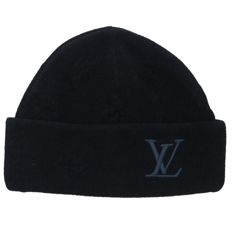 Louis Vuitton LV Logo Embroidered Beanie Black Size S
