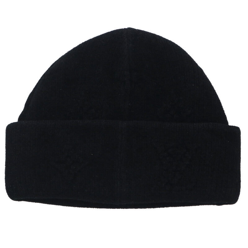Louis Vuitton LV Logo Embroidered Beanie Black Size S