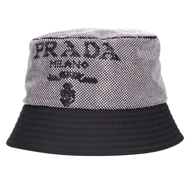 Prada Black/Silver Rhinestone Re-Nylon Bucket Size ONE SIZE