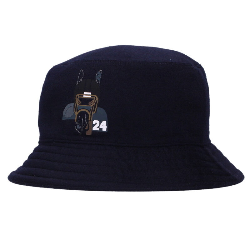 HERMES Fred Q. Cashmere Bucket Hat Navy Size ONE SIZE