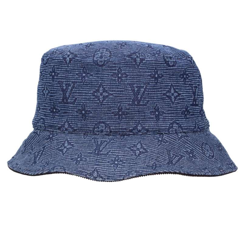 Louis Vuitton Bucket Hat Black x Blue Size ONE SIZE