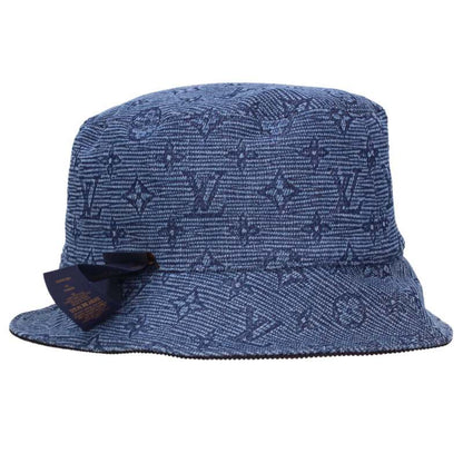 Louis Vuitton Bucket Hat Black x Blue Size ONE SIZE