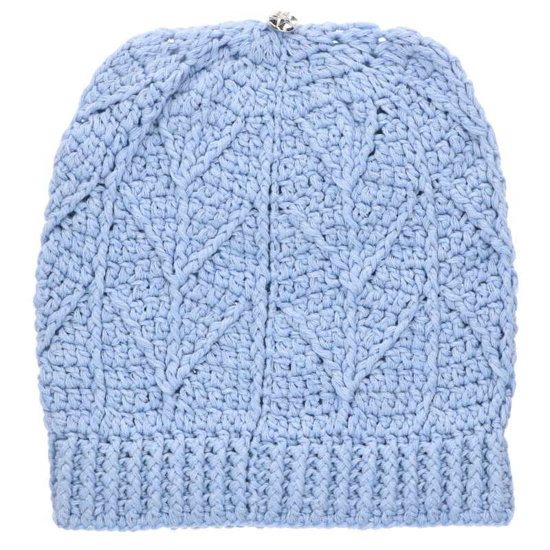 Chrome Hearts Star Leather Cashmere Light Blue Cap Size ONE