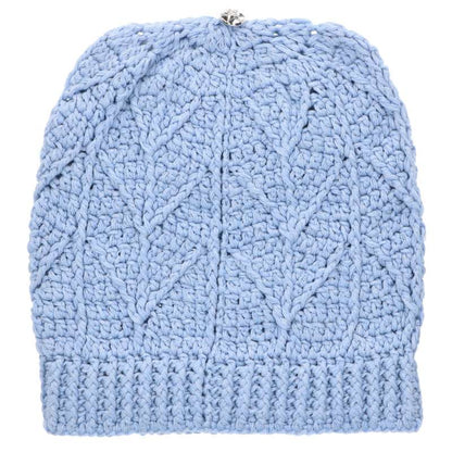 Chrome Hearts Star Leather Cashmere Light Blue Cap Size ONE