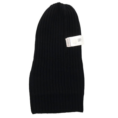 MONCLER Logo Patch Big Beanie Black Size ONE SIZE