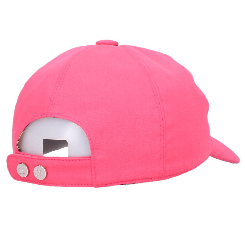 CHANEL Coco Mark Baseball Cap Pink/Black Size ONE SIZE