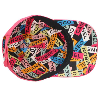 CHANEL Coco Mark Baseball Cap Pink/Black Size ONE SIZE