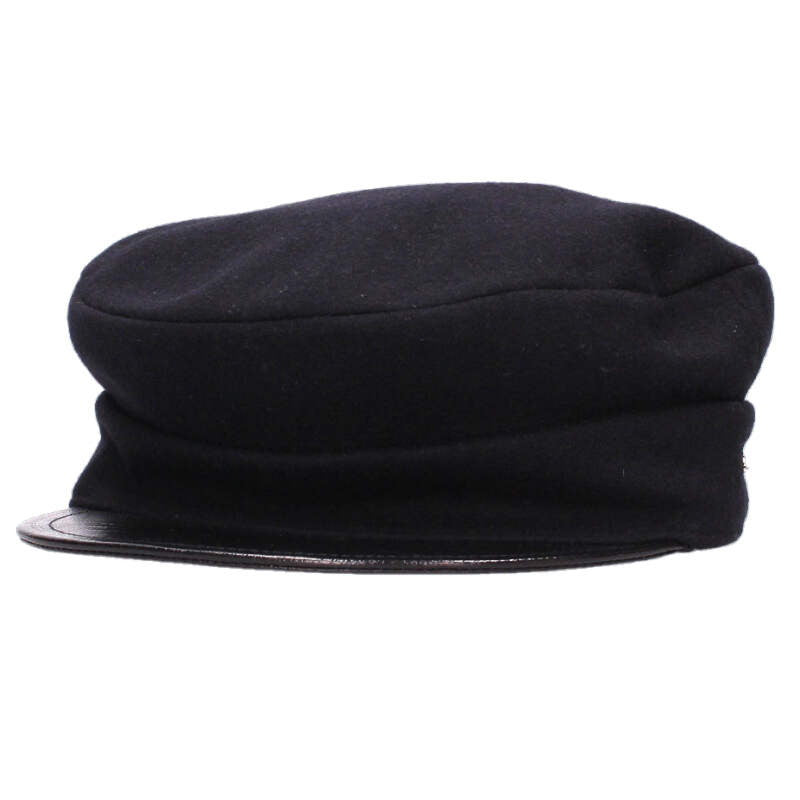 VALENTINO V-Logo Leather Visor Cap Black Size ONE SIZE