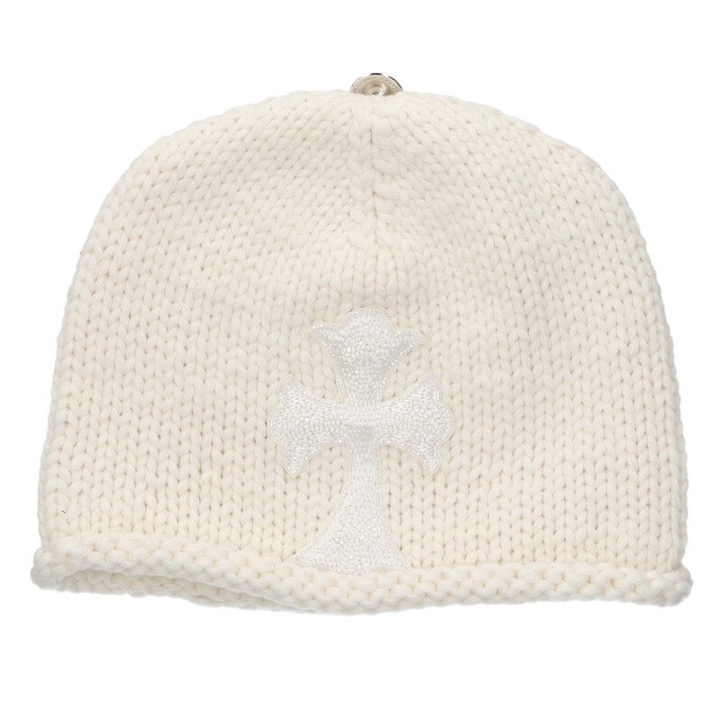 Chrome Hearts Cashmere Cross Patch Beanie White Size ONE