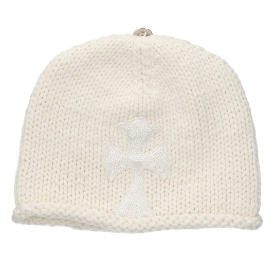 Chrome Hearts Cashmere Cross Patch Beanie White Size ONE
