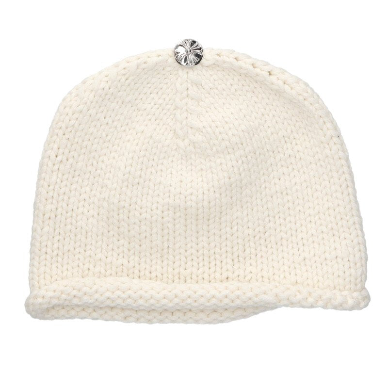 Chrome Hearts Cashmere Cross Patch Beanie White Size ONE