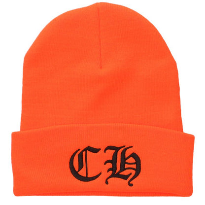 Chrome Hearts SIZE WOOL WATCH CAP Logo Embroidered Hat Orange Size ONE
