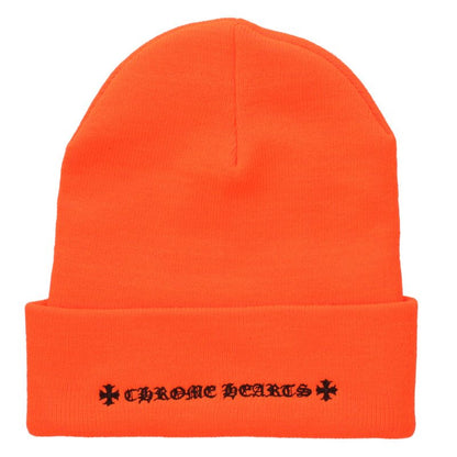 Chrome Hearts SIZE WOOL WATCH CAP Logo Embroidered Hat Orange Size ONE