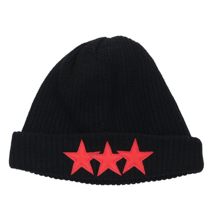 Chrome Hearts Star Patch Cashmere Beanie Black Red Multi