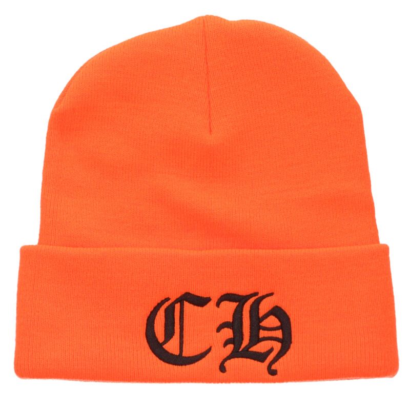 Chrome Hearts SIZE WOOL WATCH CAP Logo Embroidered Hat Orange Size ONE