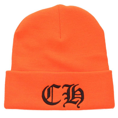 Chrome Hearts SIZE WOOL WATCH CAP Logo Embroidered Hat Orange Size ONE