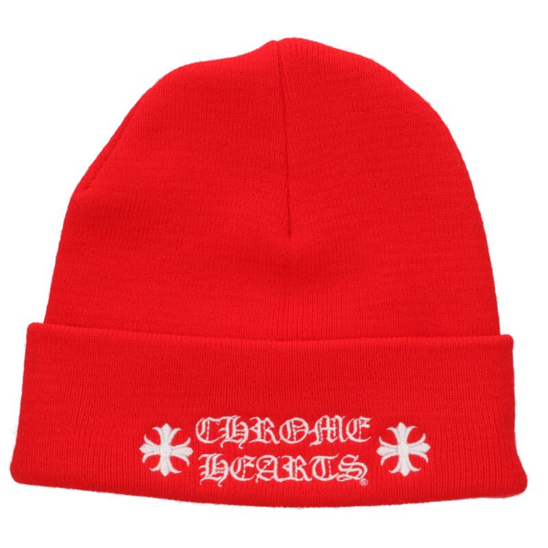 Chrome Hearts SIZE  ACRYLIC WATCH CAP Logo Embroidered Hat Red Size ONE