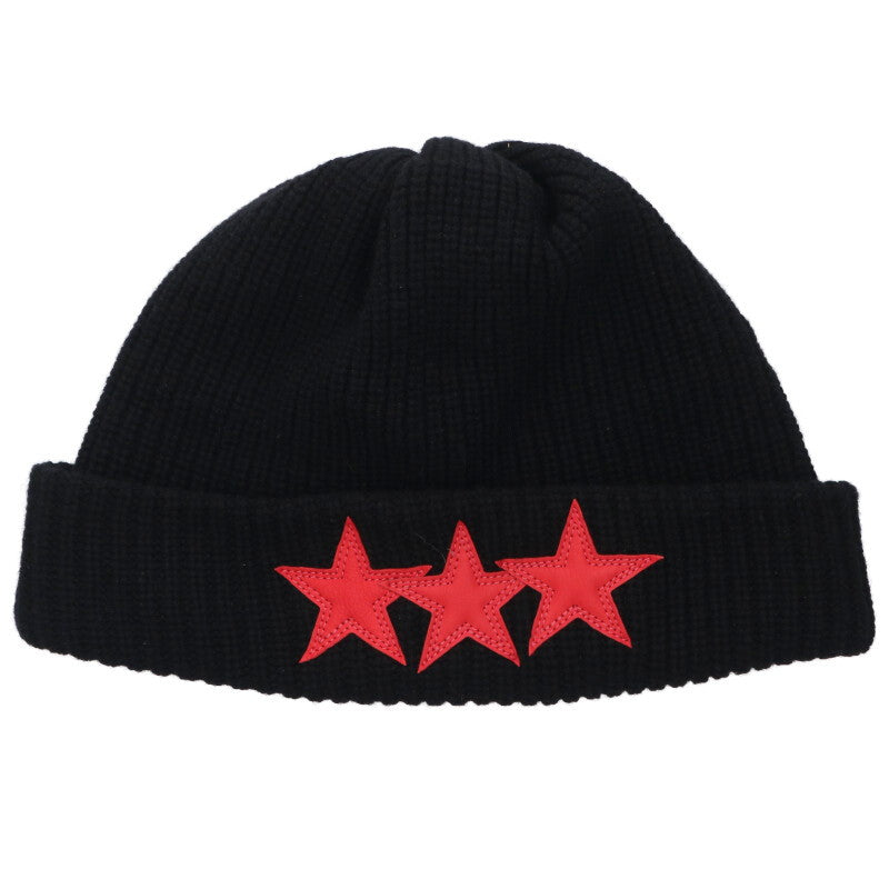 Chrome Hearts Star Patch Cashmere Beanie Black Red Silver