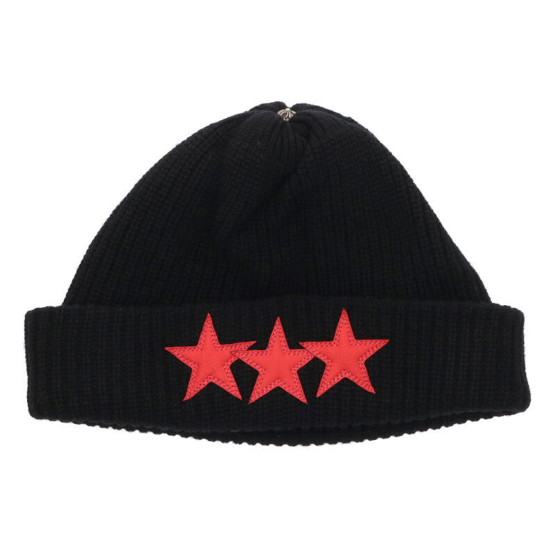 Chrome Hearts Star Patch Cashmere Beanie Black/Red