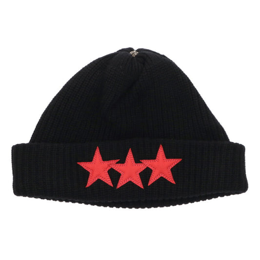 Chrome Hearts Star Patch Cashmere Beanie Black/Red