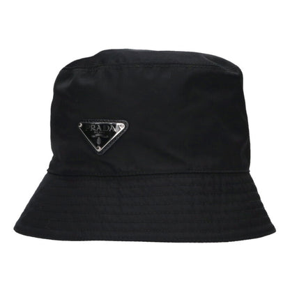 Prada Black Re-Nylon Triangle Logo Bucket Hat Size ONE SIZE