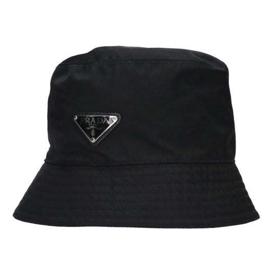 Prada Black Re-Nylon Triangle Logo Bucket Hat Size ONE SIZE