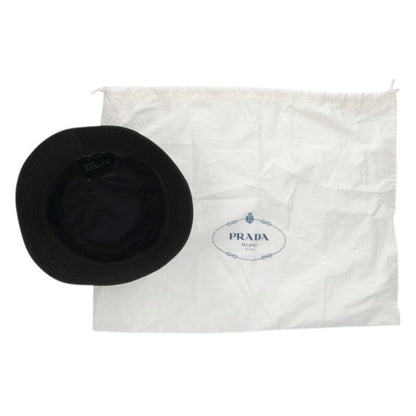 Prada Black Re-Nylon Triangle Logo Bucket Hat Size ONE SIZE