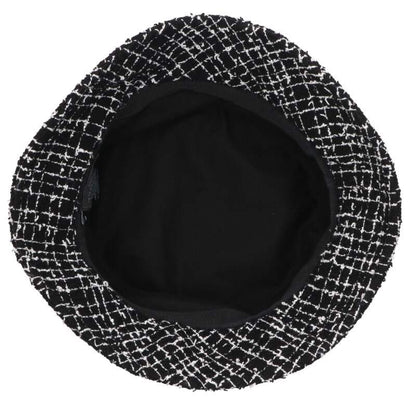 CHANEL Coco Mark Tweed Bucket Hat Black Size ONE SIZE