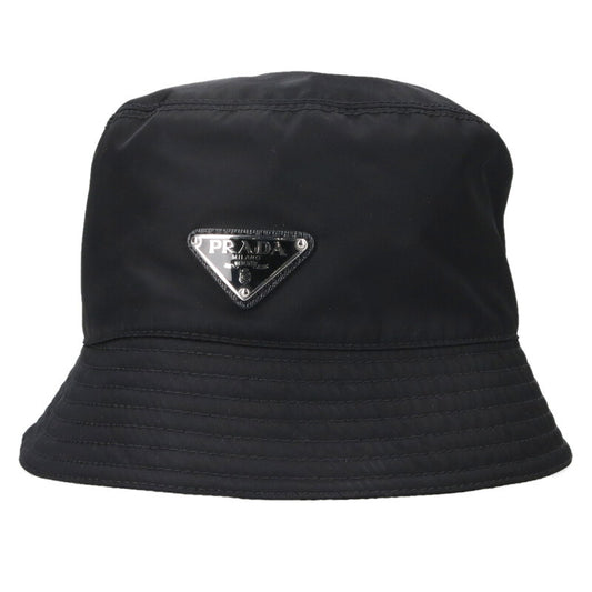 Prada Black Triangle Logo Re-Nylon Bucket Hat Size ONE SIZE