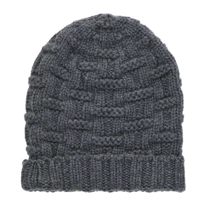 HERMES H-Logo Cashmere Beanie Knit Hat Gray Size ME