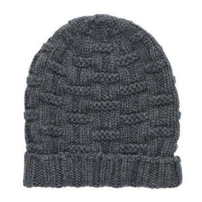 HERMES H-Logo Cashmere Beanie Knit Hat Gray Size ME