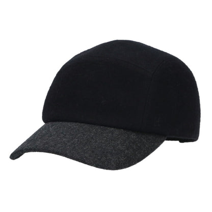 HERMES Wool Cap Hat Black/Gray Size ONE SIZE