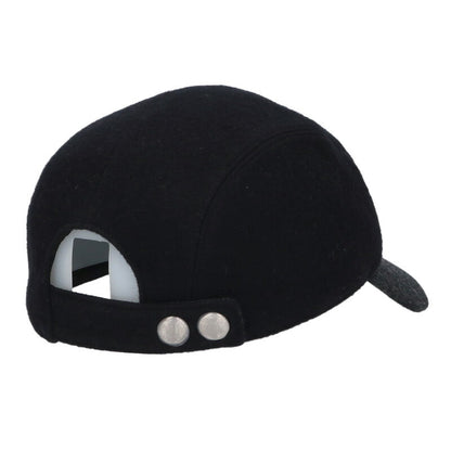 HERMES Wool Cap Hat Black/Gray Size ONE SIZE
