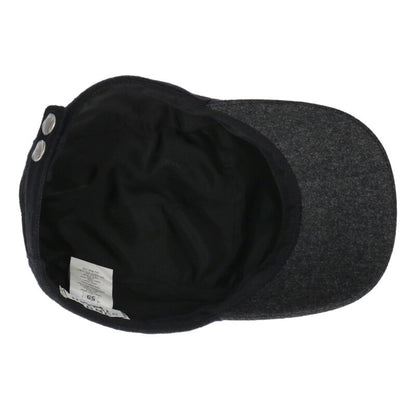 HERMES Wool Cap Hat Black/Gray Size ONE SIZE