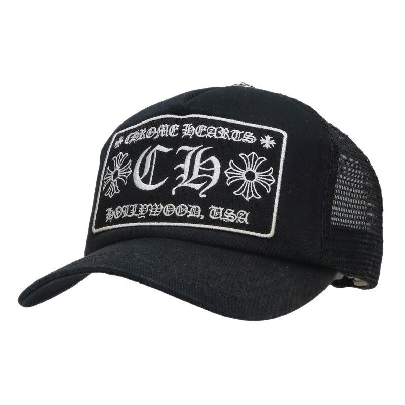 Chrome Hearts SIZE TRUCKER CAP CH Patch Hat Black Size ONE
