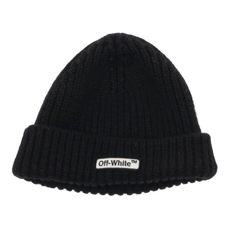 OFF-WHITE Wool Logo Patch Beanie Hat Black Size ONE SIZE